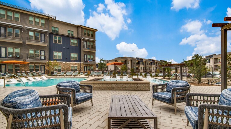 Poolside lounge space