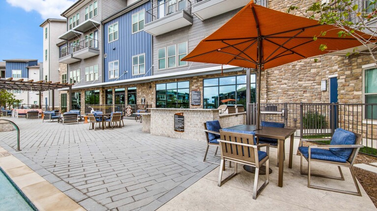 Poolside dining area