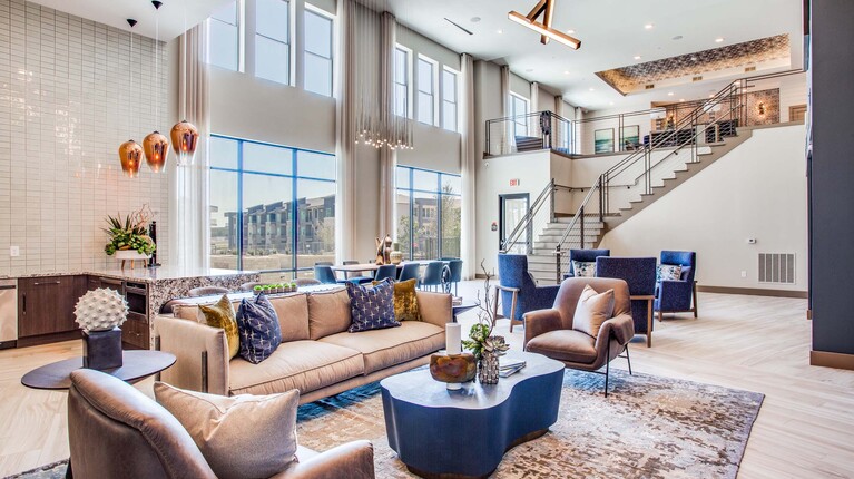 Two-story resident lounge 