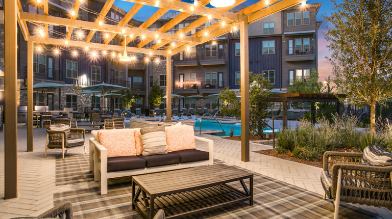 Cozy outdoor lounge area