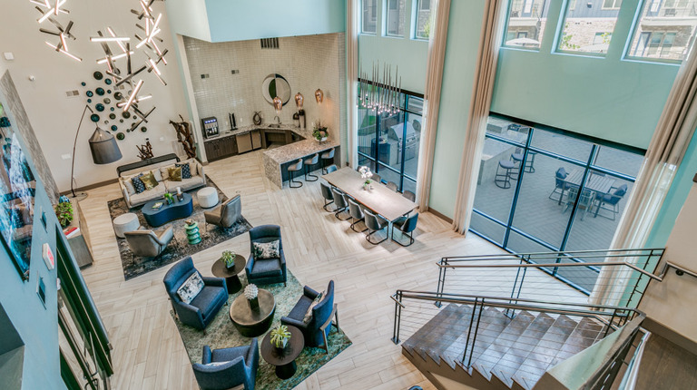 Two-story resident lounge